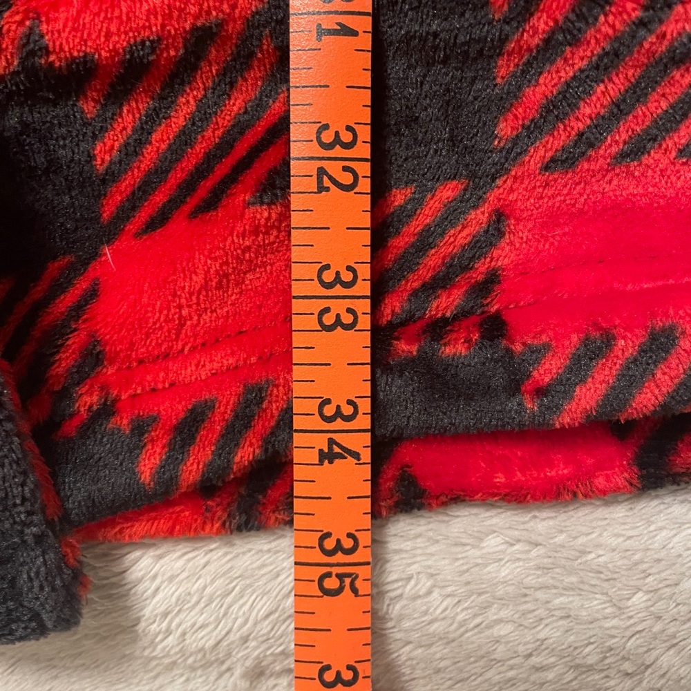 Kids Bathrobe Plush Red/Black Plaid Pajama Size Large 12/14 - Picture 12 of 12